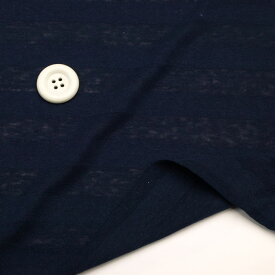 ニット生地 ボーダー 涼しい 透かし編み ハーフリネン 天竺 ネイビー 150cm幅 日本製 レディス メンズ tシャツ カットソー 50cm単位価格 手芸 レビュー 布 生地