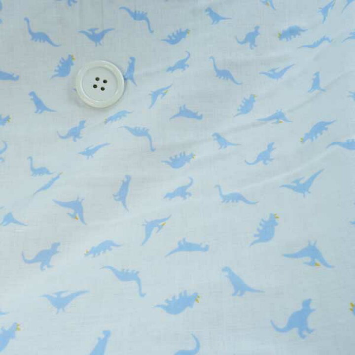 楽天市場 ダブルガーゼ 生地 かわいい 男の子 恐竜 オフ ブルー 50cm単位 はかり売り マスク 布の店ブーケ