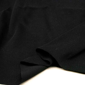 ニット生地 リブニット 20/フライス 黒 48cmW幅 日本製 50cm単位の価格 綿100 カットソー の衿 袖口につける ニット レディス メンズ 子供服 手芸 ハンドメイド クラフト 生地 布 屋さん 専門店 通