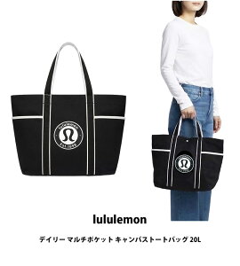 lululemon ���������� Daily Multi-Pocket Canvas Tote Bag 20L Logo �f�C���[ �}���`�|�P�b�g �L�����o�X�g�[�g�o�b�O �e��20L �j�����p
