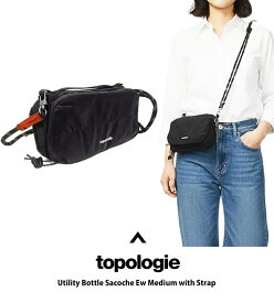 Topologie Utility Sacoche EW MEDIUM トポロジー ユーティリティ ボトルサコッシュ 丈夫 横長 Mサイズ ブラックサテン ロープストラップ付 男女兼用