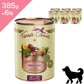◆クーポンあり◆ 6缶入ケース【犬用】 TerraCanis テラカニス マーケットラグー 鹿肉&チキン 【385g ×6缶】ウェットフード コンプリート食 鶏肉 かぼちゃ 洋ナシ Market Ragout Venison Chicken Pear Wetfood Grain-free 正規品 プレミアムフード グレインフリー