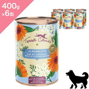 N[|聟6ʓP[Xypz TerraCanis eJjX t[j[ AvXt[y 400g ×6 zEFbgt[h ʐH r[tAh|eg Beef potato flower Wetfood grainfree Ki 