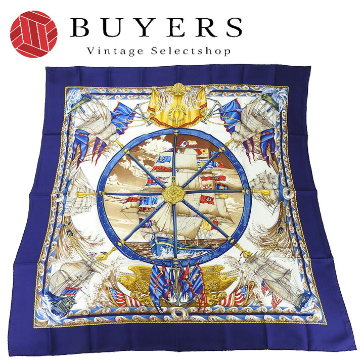 美品 エルメス HERMES カレ90『VIVE LE VENT 風よ吹け』大判スカーフ 