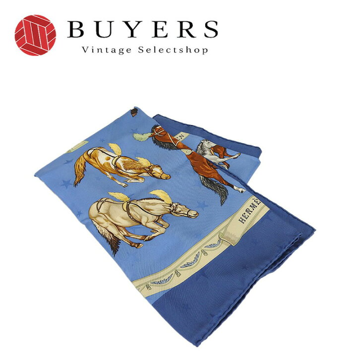 楽天市場】【中古】エルメス スカーフ カレ90 EN PISTE シルク100％ 馬 