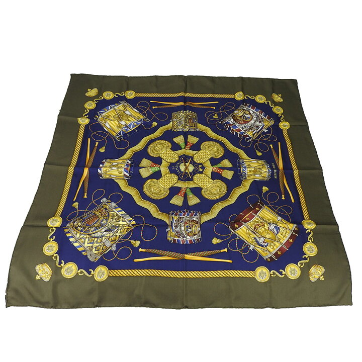 楽天市場】【中古】エルメス スカーフ カレ90 シルク100％ ドラム LES 