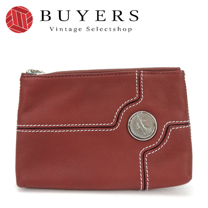 楽天市場】【中古】 セリーヌ ポーチ コインモチーフ レザー ボルドー  