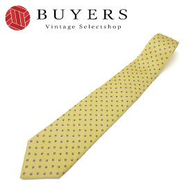 【中古】ブルガリ ネクタイ シルク100％ イエロー 黄色 小物 ビジネスマン 紳士 おしゃれ メンズ 男性 BVLGARI necktie yellow silk