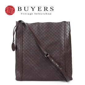 【楽天スーパーセール!!全商品10％OFF!!】【中古】BOTTEGA VENETA ボッテガヴェネタ ショルダーバッグ イントレチャート チオミラージュ ダークブラウン メンズ レディース ユニセックス レザー 肩掛け