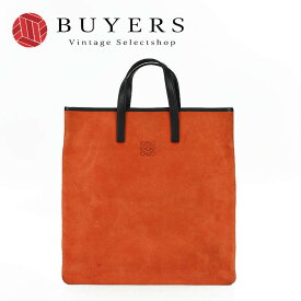 【中古】LOEWE ロエベ ナッパレザー アナグラム ハンドバッグ オレンジ ORANGE レザー スエード ゴールド金具 hand bag