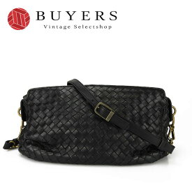 【中古】BOTTEGA VENETA ボッテガヴェネタ イントレチャート 192661 ショルダーバッグ ブラック 黒 BLACK メンズ レディース ユニセックス BAG Shoulder bag leather