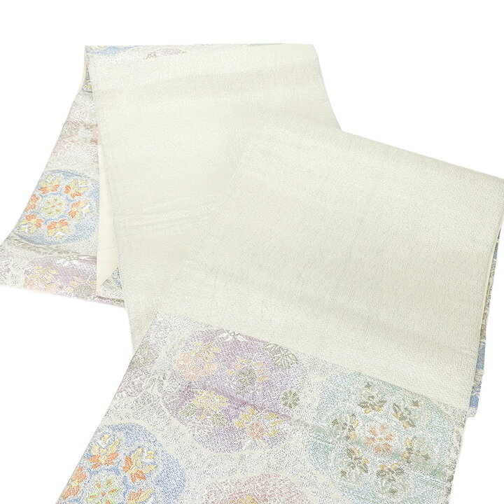 楽天市場】【中古】袋帯 銀地 白地 正倉院文様 パステルカラー  