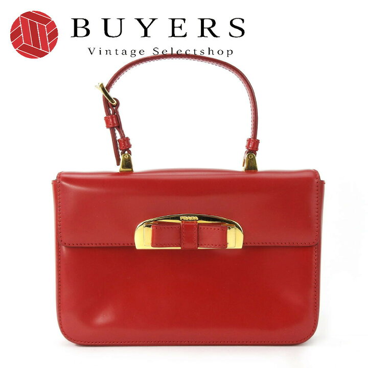 楽天市場】【中古】 プラダ ハンドバッグ BN1670 カーフ ROSSO レッド 