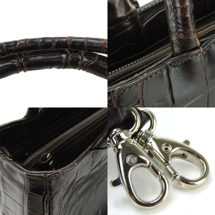 楽天市場】【中古】 フルラ ハンドバッグ レザー ダークブラウン  