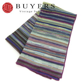 【中古】 ミッソーニ ストール コットン ナイロン パープル系 マルチカラー ボーダー アパレル レディース 女性 Missoni