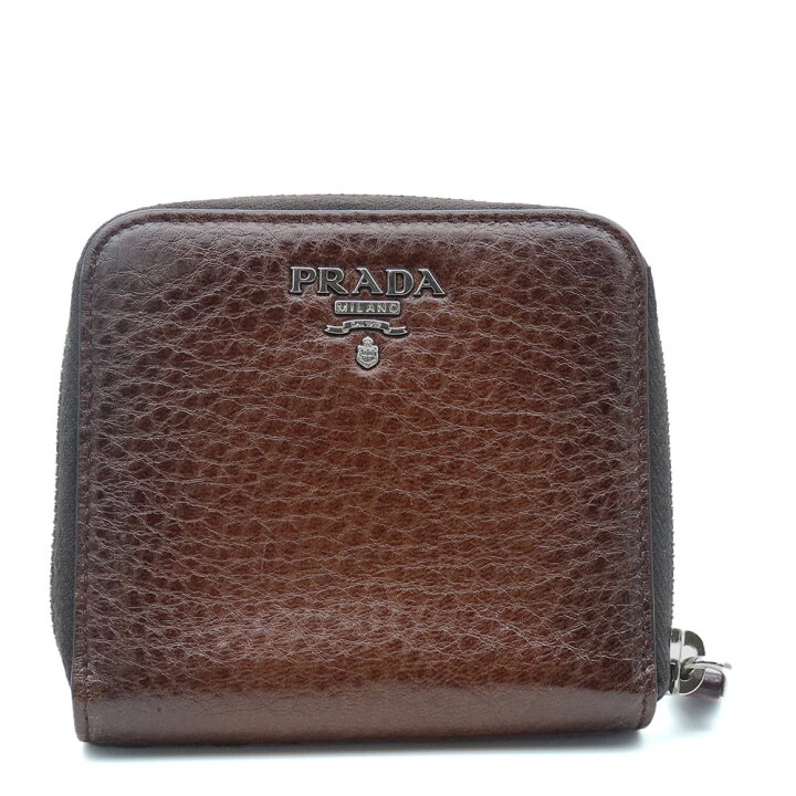 楽天市場】【中古】 プラダ 二つ折り財布 1M0522 レザー CACAO  