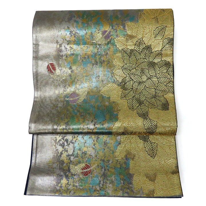 楽天市場】【中古】 袋帯 正絹(金銀糸除く) シルバー ゴールド  