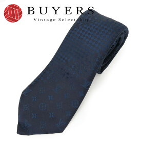 【中古】 ルイ・ヴィトン ネクタイ シルク ネイビー モノグラム おしゃれ アパレル メンズ 男性 LOUIS VUITTON