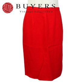 【10%OFF!!楽天スーパーSALE!!】【中古】 クリスチャンディオール スカート 11 ウール ポリエステル キュプラ レッド 無地 ポケットあり アパレル レディース 女性 Christian Dior