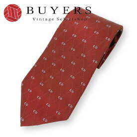 【10%OFF!!楽天スーパーSALE!!】【中古】 クリスチャンディオール ネクタイ CDロゴ シルク えんじ系 レッド 偏光 スーツ ビジネス アパレル メンズ 男性 Christian Dior