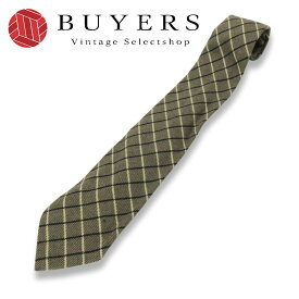 【中古】 ダンヒル ネクタイ チェック柄 ウール ベージュ ブラウン ネイビー クラシック アパレル スーツ メンズ 男性 Dunhill