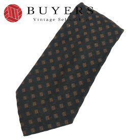 【中古】 フェンディ ネクタイ シルク ブラック ブラウン ビジネス スーツ メンズ 男性 FENDI