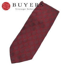 【中古】 グッチ ネクタイ GG シルク レッド ボルドー スーツ ビジネス アパレル メンズ 男性 GUCCI