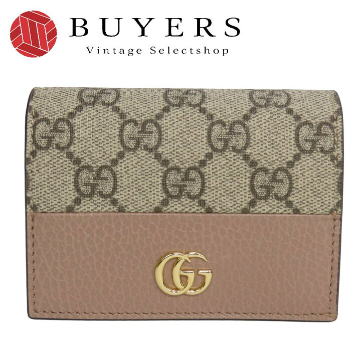 楽天市場】【中古】極美品 グッチ 二つ折り財布 658610 GGマーモント 