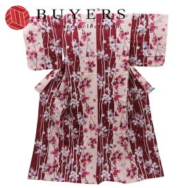 【中古】 浴衣 綿 ピンク 花古今 変わり生地 桜 和装 呉服 和服 きもの レディース 女性