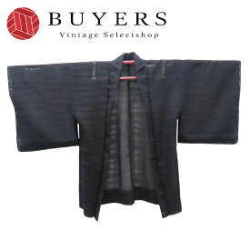【中古】 羽織 夏 しつけ糸あり 正絹 黒色 和装 おしゃれ 紋紗 和装 呉服 和服 きもの レディース 女性