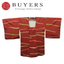 【中古】 道行・道中 道行コート 正絹 赤色 おしゃれ 和装 呉服 和服 きもの レディース 女性