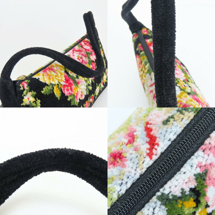 FEILER フェイラー 花柄 金金具 ハンドル ハンドバッグ 】【中古 