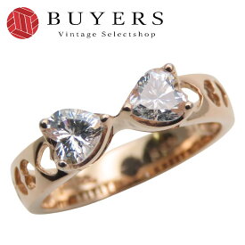 【中古】 フォリフォリ リング・指輪 シルバー925 ラインストーン 約2.8g ピンクゴールド ハート リボン アクセサリー レディース 女性 Folli Follie