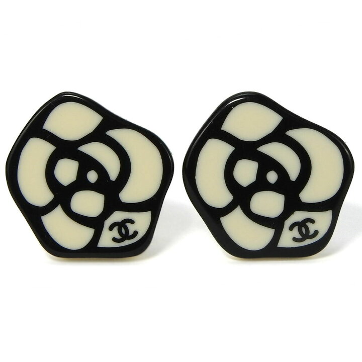楽天市場】【中古】シャネル イヤリング カメリア ココマーク ホワイト  