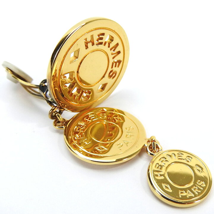 楽天市場】【中古】エルメス イヤリング セリエ 3連 ゴールド GP  