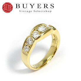 【中古】指輪 リング 日本サイズ約12号 K18YG イエローゴールド 約5.6g ダイヤモンド 1.04ct 7P 小物 アクセサリー ジュエリー レディース 女性 jewelry Accessories ring gold diamond
