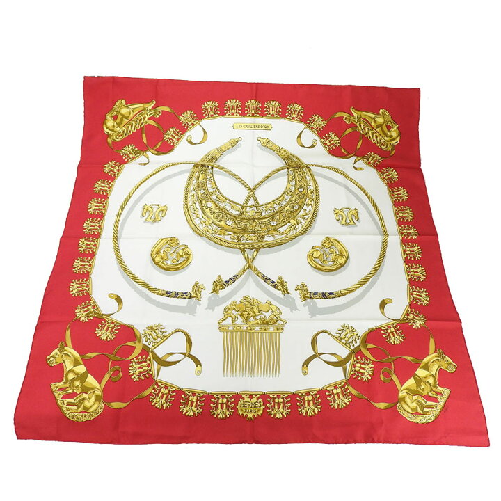 楽天市場】【中古】 エルメス スカーフ カレ90 シルク100％ LES 