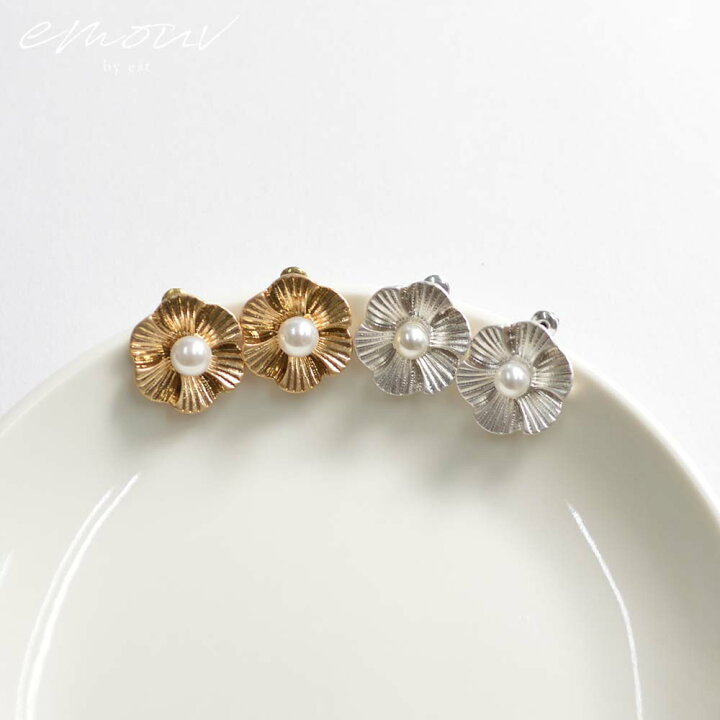 楽天市場】emouv by est フラワーモチーフピアス フラワー ピアス 