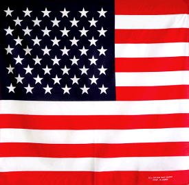 バンダナ 日本製国産 アメリカ国旗柄 (綿コットン100％ 星条旗 三角巾 スカーフ 星条旗 三角巾 USA 日本製）bandana America