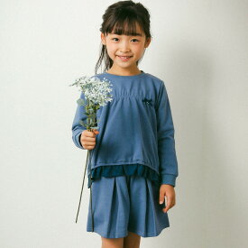 【60%OFFセール】【初売り】BeBe Petits Pois Vert（べべ・プチポワヴェール）子供服　トレーナー　キュロット　上下セット　セットアップ「ミニウラゲトレーナー +キュロットセット(95~150cm)」子供服 子ども服 男の子 女の子　キッズ　ジュニア