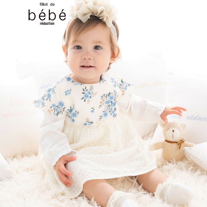 楽天市場】【半額】BeBe (ベベ）デシン花柄 レーススカート ワンピース 