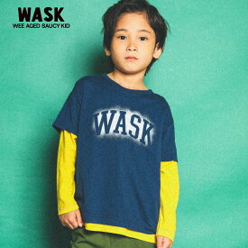 【60%OFF/セール】WASK（ワスク）「ロゴプリントデニムポケットリバーシブルTシャツ(100~160cm)」子供服 子ども服 男の子 女の子