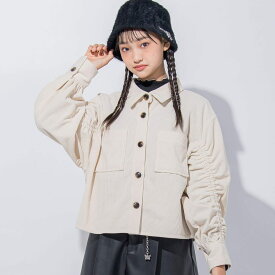 【60%OFFセール】ZIDDY（ジディー）「コールテンギャザーシャツ(130~160cm)」子供服 子ども服 男の子 女の子