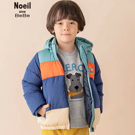 【60%OFF/セール】Noeil aime BeBe（ノイユエイムべべ）「配色切り替えダウンコート(90~130cm)」子供服 子ども服 男の子 女の子