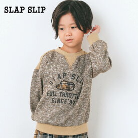 【50%OFFセール】SLAP SLIP（スラップスリップ）「【お揃い】レトロカーモチーフ切り替えトレーナー(80~130cm)」子供服 子ども服 男の子 女の子