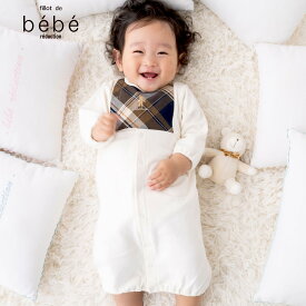 【60%OFF/セール】fillot de bebe reduction（フィヨ・デュ・ベベ・ルダクティオン）「【 オーガニック 】チェックくま2WAYオール」子供服 子ども服 男の子 女の子