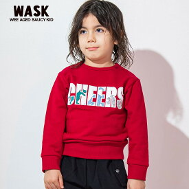 【50%OFFセール】WASK（ワスク）「恐竜ロゴ裏起毛トレーナー(100～160cm)」子供服 子ども服 男の子 女の子