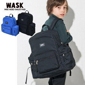【10％OFFセール】WASK（ワスク）　ロゴネーム付きナイロンリュックM Lリユック バッグ 通園 通学 キッズ ギフト ブランド