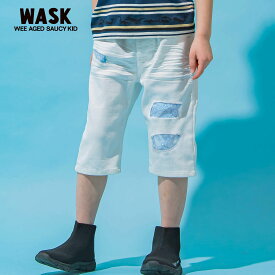 【60％OFF/セール】WASK「6分丈ダメージ加工ペイズリーデニムパンツ(100~160cm)」子供服 子ども服 男の子 女の子