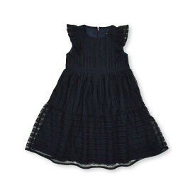 【20％OFF/SSセール】BeBe（べべ）シアーレース ティアード ワンピース (100~150cm) 子供服 子ども服 女の子 100 110 120 130 140 150 ワンピース キッズ ギフト ブランド レース シアー ストライプ ティアード ドレス ワンピース フォーマル 結婚式 発表会 半袖 ベベ